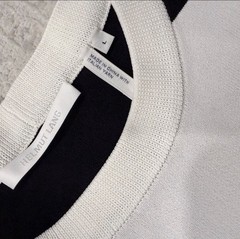 Helmut Lang White and Black Short Sleeve Logo Tee