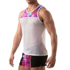 TOF Paris Mesh Tank Top Large 40-42″ chest Gently worn 86% polyamide/14% elastan