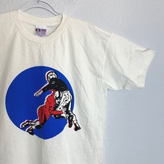 90s Bayside Heavy Weight Football Graphic T-Shirt Mens Large Cream USA Cotton