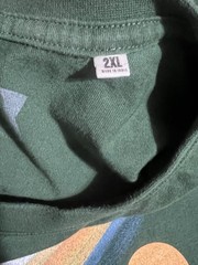 Akoo T-Shirt Graphic Fox Short Sleeve Men’s 2XL Dk Green Lt Green Blue Crew Neck