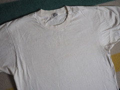 VTG 70s BVD All Cotton Distress Grunge USA Made White Blank Tee T-Shirt Mens M