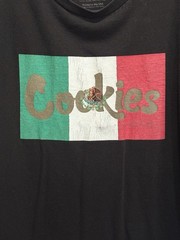 Cookies Graphic Logo T-shirt Size Large Short Sleeve Crew Flag Casual