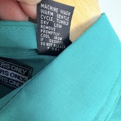 VTG Members Only L Shirt Teal Green Quarter Button Ribbed Hem Pockets NEW