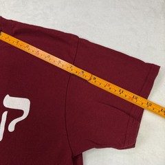 Hebrew Text Men’s T-Shirt Size Medium Red Short Sleeve Classic Casual