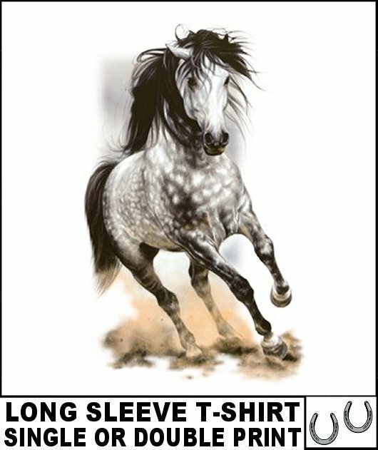 BEAUTIFUL ARAB OR ANDALUSIAN OR LIPIZZAN HORSE LONG SLEEVE T-SHIRT AB360