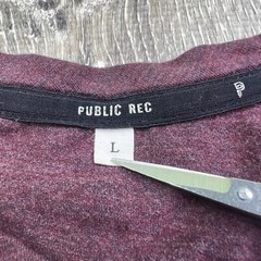 Public Rec Go To Long Sleeve Henley Men’s L Large Stretch Performance Logo