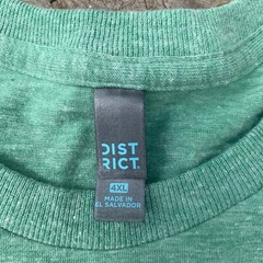 District Shirt Mens 4XL Tri-Blend Color Block Crewneck Tee Kelly/Grey/Navy