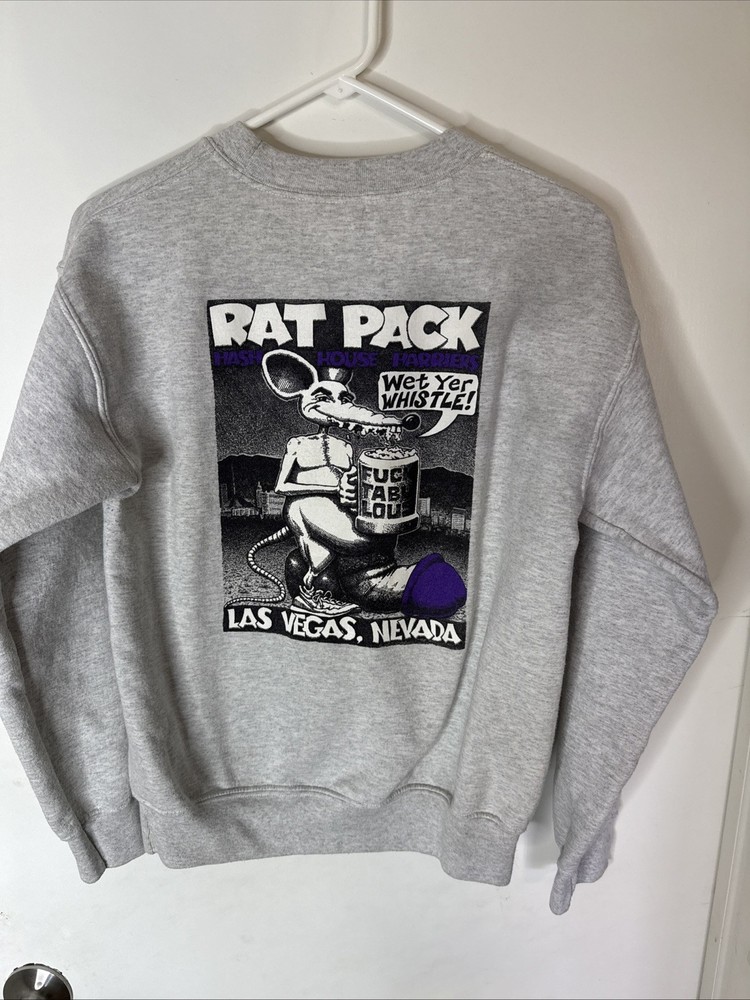 Rare OG Vulgar Rat Nuts Hash House Rat Pack Sweatshirt bone Size Small Y2K