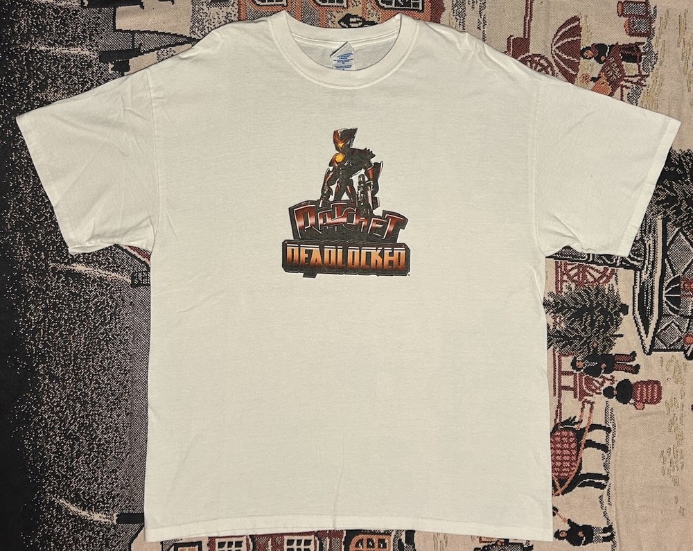 Vintage Ratchet & Clank Deadlocked T-Shirt Y2K Playstation 2 Promo Size XL