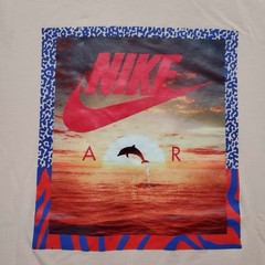 Rare Nike Air T Shirt Dolphin Nautical Ocean Beach Fish Mens Medium M