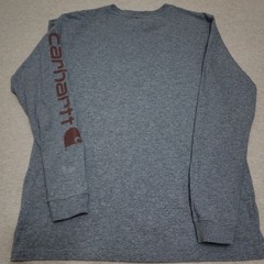 Carhartt Mens M Medium Gray Loose Fit Long Sleeve Graphic Logo Tee Shirt TK0231