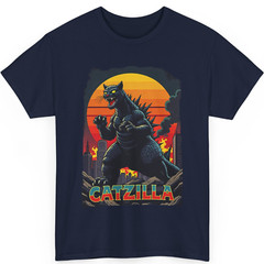 Catzilla Cat Japanese Art Funny Cat Gifts For Men Women Kid T-Shirt