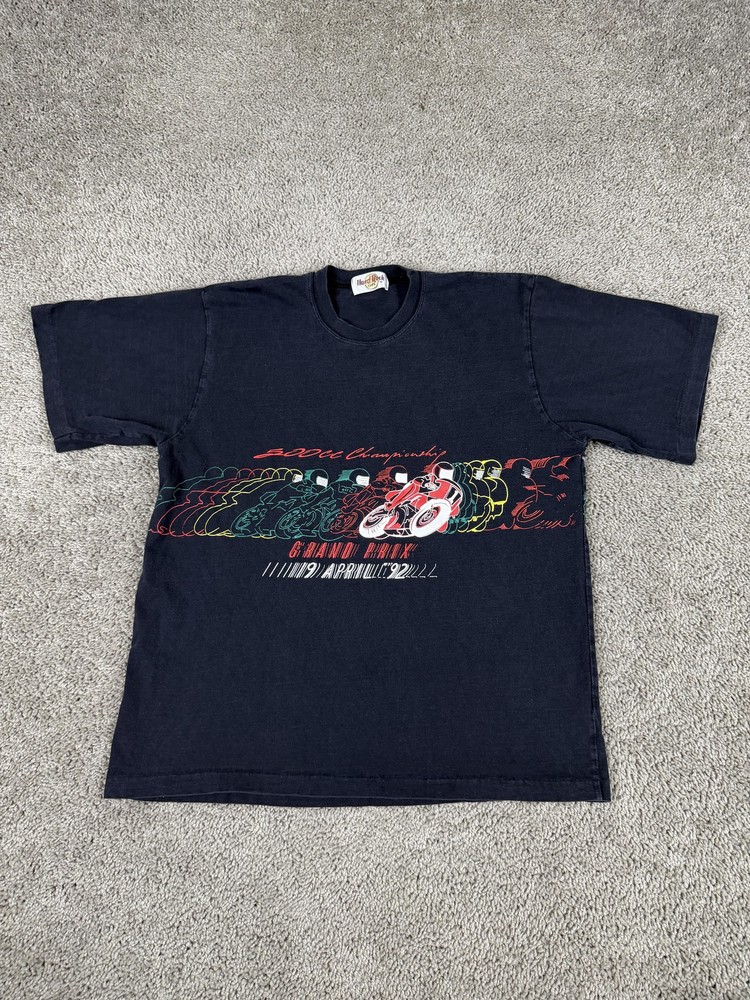 Vintage Hard Rock Cafe Shirt Mens Large Black Shah Alam Malaysia Grand Prix 90s
