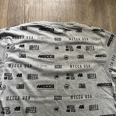 MECCA USA LOGO AOP All Over Print T Shirt Y2K Hip Hop Mens L NWOT Urban Wear