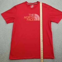The North Face Shirt Mens Large Red Spellout Large Logo Outdoors Classic Fit