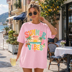 Comfort Colors® Summer Vibes Retro Beach Sunset Tropical Design T-Shirt
