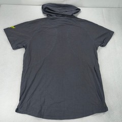 Under Armour Drawstring Hooded Short Sleeve Graphic Shirt Mens Size L Gray