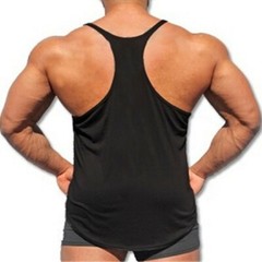 MENS PLAIN GYM VEST BODYBUILDING MUSCLE STRINGER VEST BACK TOP SINGLET SHIRTS