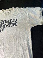 VERY RARE VINTAGE GLOBE VERSION WORLD GYM TSHIRT XL SHIRT EXTRA LARGE AUTHENTIC