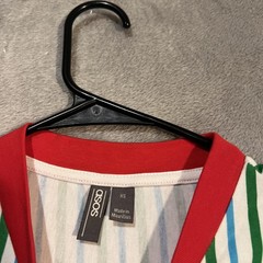 ASOS Shirt Mens XS Multicolor Stripe MMXIX Embroidered Crewneck Roman Numeral