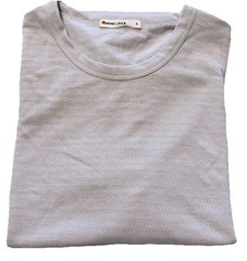 Marine Layer Mens Pattern Textured Stripe Tee Beige Small Super Soft