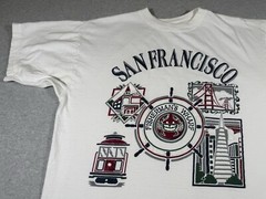 San Franscisco Shirt Adult Large White Fisherman Wharf California Ocean Beach