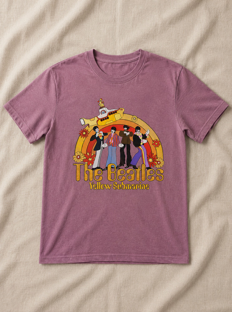 Comfort Colors The Beatles Yellow Submarine Graphic T-Shirt Vintage Rock Tee