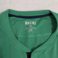 Rhone Men’s L Delta Pique Notch Neck Blade Collar GoldFusion Anti-Odor Green
