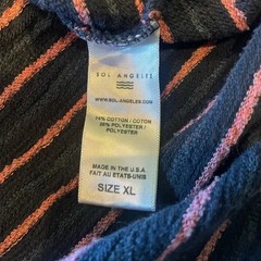Sol Angeles Men’s XL Long Sleeve Crewneck Shirt Navy Pink Striped