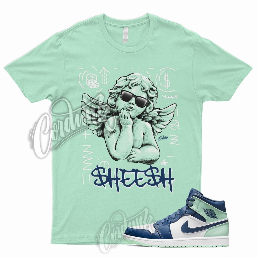 Mint SHE T Shirt for J1 1 Mystic Blue Foam Green 6 Tropical Twist Low 5 Glow