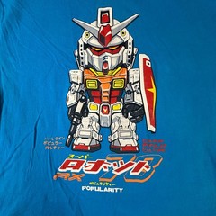 T&K Special Brand Gundam Robot Shirt XL Blue Mens Graphic Tee Anime Cartoon