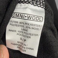 Omni Wool Base Layer Shirt Mens Small Black Wool Blend Crew Neck Long Sleeve