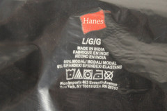 Hanes Black T-shirt Large L Super Soft 95% Modal Viscose 5% Spandex Undershirt