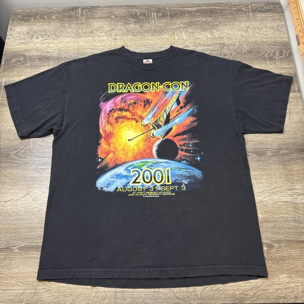 Vintage Y2K 2001 Dragon Con Atlanta Georgia T Shirt 2XL – RARE!