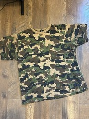 Vintage 90s Mil-Tec Woodland Camo Shirt Large 22×24 Boxy
