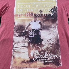 Barbour International Steve McQueen Collection Red Motorcycle Graphic Tee Sz L