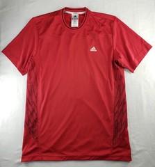 Adidas CLIMACOOL Mens T-shirt Performance Athletic Breathable Red Size Medium