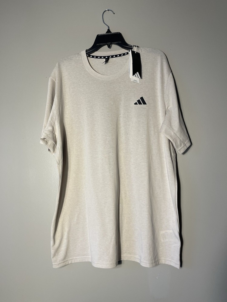 Adidas Sportswear Essentials Men’s Basic T-shirt Beige Size XL New