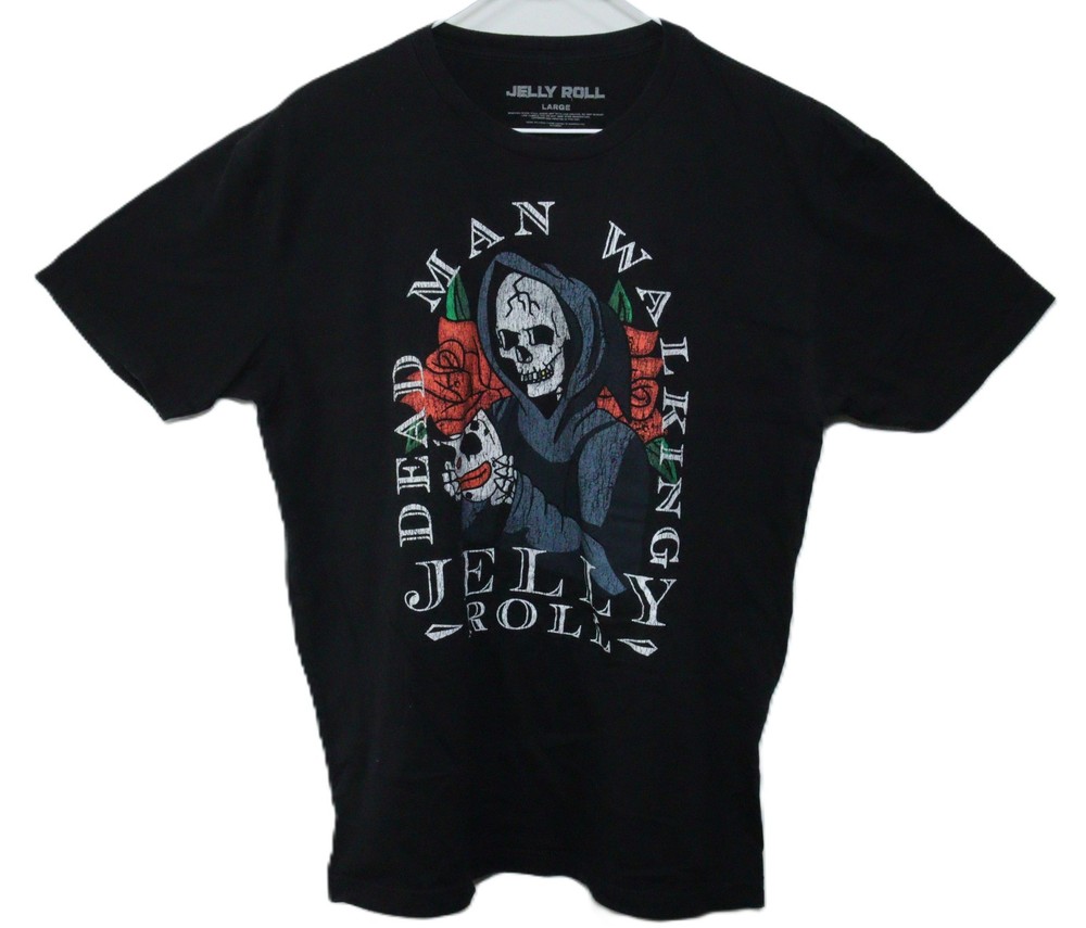 Jelly Roll Walking Dead Graphic T-Shirt Men’s Large Black Short Sleeve T0496