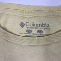 Columbia PFG Shirt Mens 2XL Yellow Performance Fishing Gear Short Sleeve Graphic
