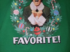 Elf – Smiling is my Favorite – Holiday Green Short Sleeved T-SHIRT Adult Large
