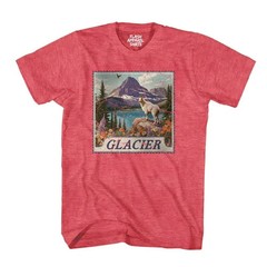 Glacier National Park Shirt Montana Stamp T Shirt Camping Hiking Wildlife Nature