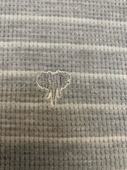 Ditch Plains Gray Striped Cotton Polyester Thermal Crew Neck Shirt | Men’s Sm***
