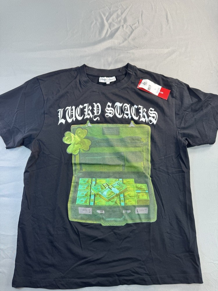 Headgear Classics Men’s T-Shirt Lucky Slacks Graphic Print Size Large Tee NEW