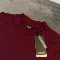 Murano Liquid Luxury Mock Neck Shirt Mens 3XB Burgundy Long Sleeve Cotton NWT