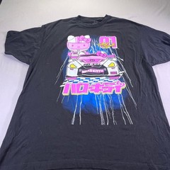 Hello Kitty Tokyo Speed Racing Graphic T-Shirt Black 2XL Sanrio JDM Style Tee
