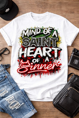Mens Streetwear Big & Tall MIND OF A SAINT Graphic Pro Club Shaka Tee Sneaker T