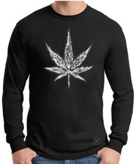 MARIJUANA LEAF LONG SLEEVE T-Shirt ~ Weed 420 Tee ~ Chronic Pot Marijuana