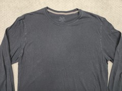 Fruit Of The Loom Shirt Mens Large Black Long Sleeve Select Cotton Crewneck Tee