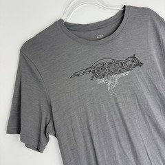 Icebreaker Merino Wool Graphic T Shirt Gray Size M Men’s Cycling Running Base